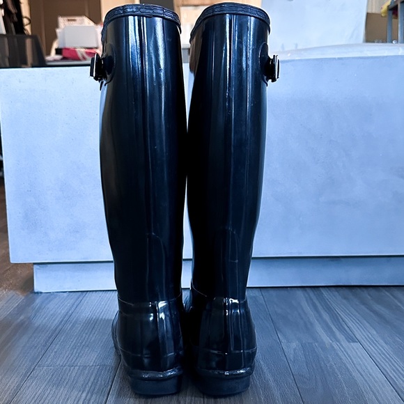Hunter Boots Original Tall Gloss Rain Boots - 5M / 6F / UE37 - Picture 5 of 8